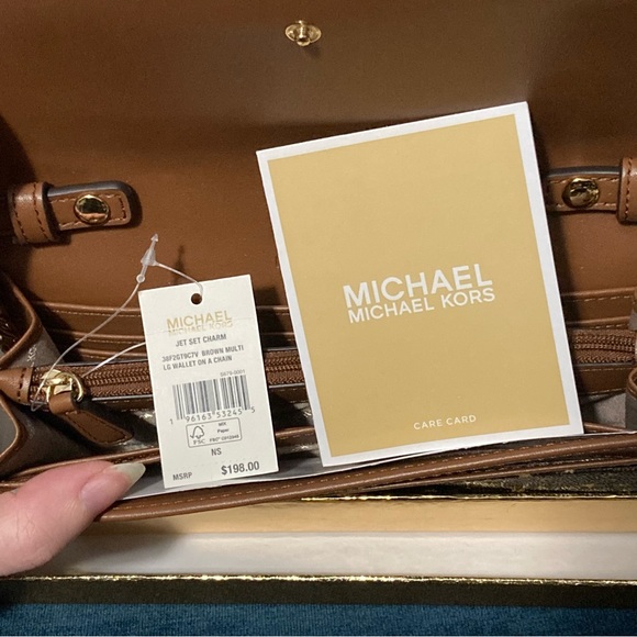 MK Jet Set Charm Large Wallet on a Chain NWT - Picture 6 of 12